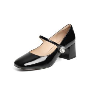 Belle | Cherry Vintage Chunky Heel Wedding Mary Jane Shoes for Women