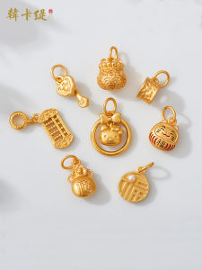 Traditional DIY Sand Gold Top Pin Money Bag Good Luck Cat Charm Bracelet Necklace Pendant Decorative Accessories for Sale