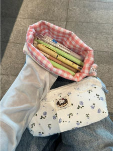 Large Capacity Floral Lace Pencil Case Student Stationery Storage Bag Korean Style New 2025 INS Aesthetic Value Pen Box