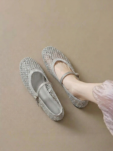 Agsdon | Mary Jane Flats Womens Single Shoes Breathable Mesh Perforated Flat Shoes