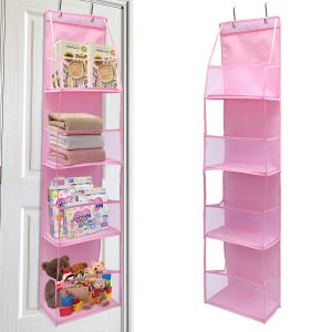1pc 4/6-Tier Hanging Storage Bag Foldable Organizer Over-The-Door Holder For Hair Accessories Snacks Toys Clothes Storage Holder
