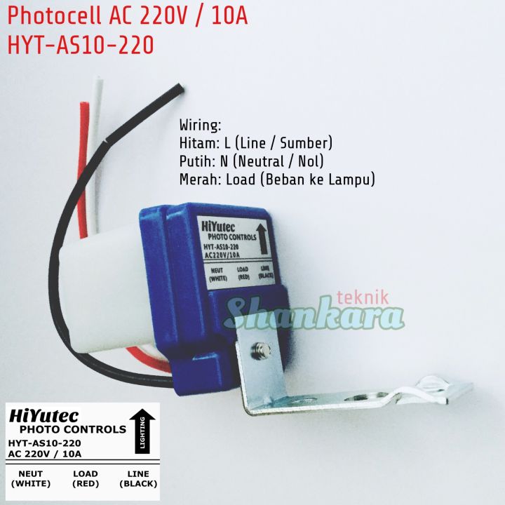 Photocell HIYUTEC HYT-AS10-220 AC 220V listrik PLN 220 Volt Photo cell Saklar otomatis sensor cahaya potosel fotosel photo control lighting tegangan listrik PLN rumah switch jalan raya