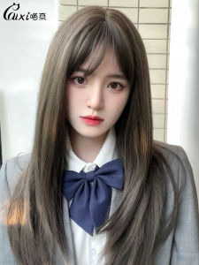 Realistic Womens Full Head Wig Sweet Cute Style Change Hair Accessories Anti-Aging Ladies Mid-Length Hair Fake Lockbone