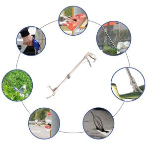 150Cm Alat Penjepit Ular Stainless/Tongkat Penangkap Ular/Alat Penjepit Sampah/Snake Tongs Foldable Lock Otomatis Penangkap Ular 120CM/150CM