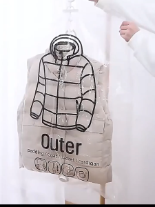 Hanging vacuum dust-proof compression bag for clothe Dress Winter Coat down jacket storageReusable Protector Tahan lama