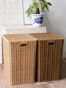 Nordic Style Large Covered Laundry Basket Bedroom Bathroom Dirty Clothes Storage Box Toy Box Retro Handmade Family Organizer