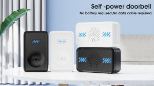 SMATRUL Waterproof Doorbell Wireless Self-Powered Door Bell Chime Ring No Battery 58Ring Tones 4-Level Volume for Business/Office/Home/Shop