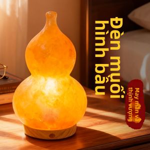 YD | Natural Gourd Shape Salt Lamp Bedroom Night Light Living Room Atmosphere 520 Gift