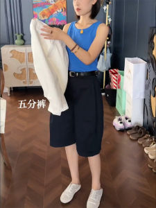 Loose Casual Short Pants Womens plus Size Pear Shape Body Slimming A-Line Wide Leg Hot Pants Royal Blue New Autumn Style