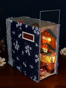 DIY Small House Sakura Alley Desktop Storage Box: A Student Study Bookshelf Accessory