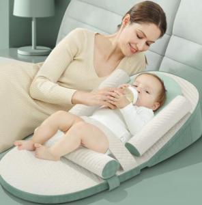 Portable Baby Anti Spit Milk Slope PillowNewborn Breastfeeding artifactAdjustable Removable Height Feeding CushionPrevention Spit  Choking Milk for 0-1 Years Old