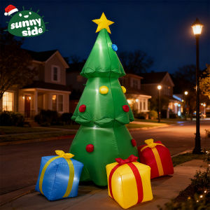 Dây Buộc Cây Thông Noel Bơm Hơi Cao 75 Feet Có Đèn LED Tích Hợp Trang Trí Ngoài Trời Phù Hợp Với Chủ Đề Giáng Sinh