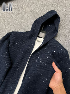 หนาขึ้น ซิป มีฮู้ด เปิด คาร์ดิเกน ผู้ชาย ฤดูใบไม้ผลิ ฤดูใบไม้ร่วง ลำลอง เสื้อสเวตเตอร์ถัก แจ๊กเก็ตแฟชั่นเยาวชน หลวม แขนยาวพอดี