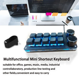 Dual Knob + 10 Key Multi-layer Customizable Key Office Design Entertainment Finance Selfie Hotkey Backlit Quick Access Keybaord