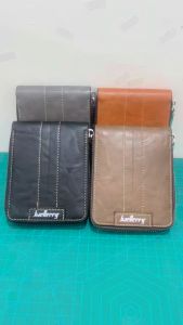 Baellerry Dompet Uang Resleting RFID D5105 Bahan Sintetis Kilat Lilin Lembut