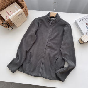 Áo Khoác Nam Cổ Đứng Lông Cừu Khóa Kéo Ấm Áp Mùa Thu Đông Thường Ngày Dài Tay Thời Trang Thành Thị