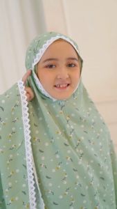 Mukena Anak Remaja Aiza 2in1 Resleting Dagu Bahan Rayon
