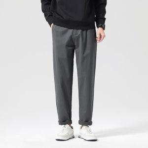 Quần Dài Nam Ống Đứng Mùa Xuân 2025 Phong Cách Mới Đa Năng Quần Dài Thường Ngày Cạp Vừa Dài Thường Ngày Polyester