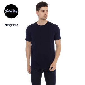 Kaos Polos Pria Oneck Lengan Pendek Bahan Katun Combed 30s Warna Navy Tua