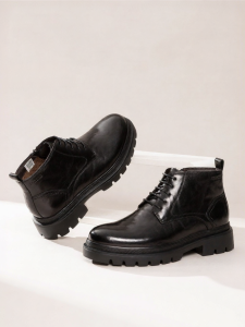 Warm Fur Retro Thick Sole Leather Boots