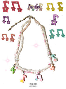 Handmade Double Layered Beaded Necklace Duckbill Hair Clip Pearl Glitter Light Pink Series Fashion Jewelry for Women