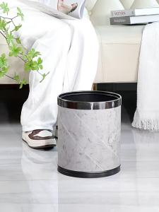 MOLORE | Double Layer Metal Trash Can Marble Pattern