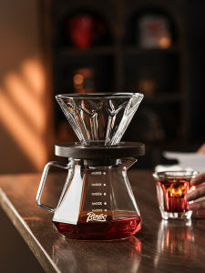 Bincoo American Style Hand-Poured Coffee Glass Pot Filter Cup Sharing Set V60 Coffee Brewing Filter Vintage Popularity