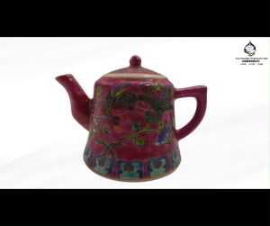 景德镇小娘惹复古手绘凤凰牡丹纹陶瓷茶壶JingDeZhen Little Nyonya Vintage Hand-Painted Phoenix and Peony Pattern Ceramic Teapot