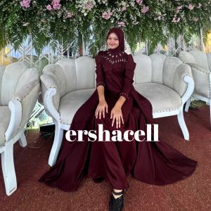Gaun Raflesia Terbaru 2025 – Midi Panjang Wanita Bahan Maxmara Premium Kondangan Pesta Wisuda tersedia warna emerald blue burgundy maroon denim tua hijau army