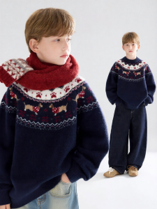 MUCMUKN | Retro Fair Isle Patterned Wool Blend Sweater