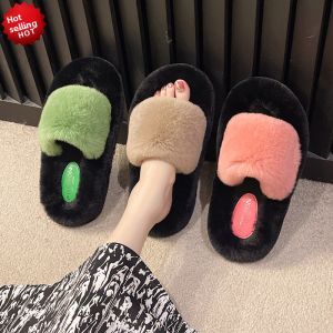 JIFANPAUL | Womens Winter Thick-Soled Faux Fur Slippers