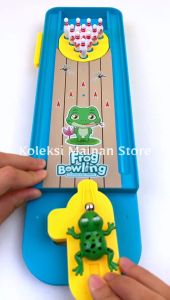 Board game mainan anak katak tembak botol frog bowling set finger game