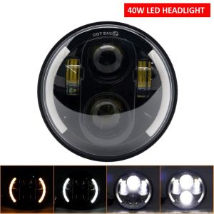 Universal 5 3/4 Inch 5.75" Led Car Motorcycle Headlight For Harley Indian Scout Honda Yamaha V-Star Triumph DRL H4 Headlamp