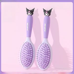 Sanrio Officially Authorized Cute Cartoon Teenage Girl Heart Handle Air Cushion Comb Massage Head Plaid Portable Non-Knotted