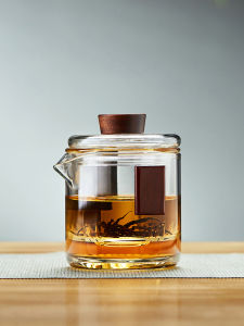 Green Ming Glass Tea Set Office Use High Temperature Resistant Tea Brewing Pot with Two Cups Gongfu Tea Tools Kit Handheld