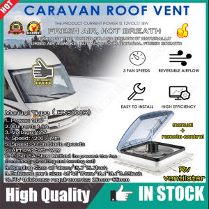 🚙High Quality+ In Stock🚙RV Roof Vent Fan Reversible Exhaust Fan with Rain Sensor Ultra Low Noise temperature monitoring RV Air Ventilation Ceiling Fan 12V with Remote with 10 Speed  RV （EK6000R/EK5000R/10Saoto)