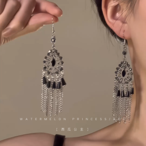 "Western Goddess" New Chinese Style National Style Earrings Female Chinese Ancient Style Exotic Style Retro Match Cheongsam Han Dynasty Tassel Earrings