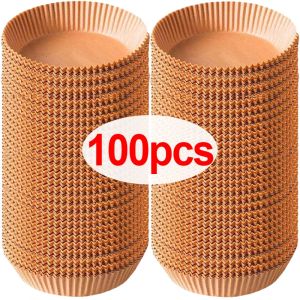 50/100pcs nồi chiên ít dầu dùng một lần nướng giấy tờ không dính hấp Vòng giấy da giấy lót phụ kiện nhà bếp