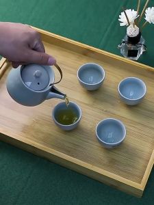 【Local Delivery】Japanese-style Wooden Bamboo Serving Tray Tea Breakfast Saucer Fruit Storage Pallet Wood Plate