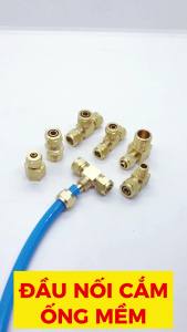Đầu Nối Thẳng Ống Mềm Nối Thẳng Ren Ngoài Siết Ống Mềm 6 8 10 12- Đồng Thau