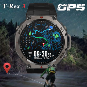 T-Rex 3 Ultra Built-in Dual-band GPS Smartwatch 5ATM Waterproof 48mm AMOLED Compass 170+ Sport Durable Military Smart Watch 2025