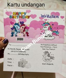 (Isi 10pc ) UNICRON KARTU UNDANGAN ULANGTAHUN / KARTU UCAPAN ULTAH