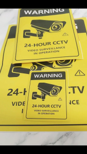 PVC Warning Sticker 24-HOUR CCTV VIDEO SURVEILLANCEIN OPERATION Signage Safety Label