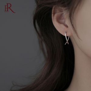 Frascati Design Sense Korean Exquisite And Small Cross Hoop Earrings For Woman Girls Fashion Simple Jewelry Unusual Accessories