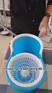 360 Rotating Spin Mop Self Cleaning Bucket Dual Microfiber Pads Effortless Floor Cleaning Tool Quick Dry Lightweight