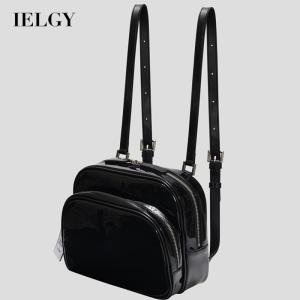 IELGY cute and playful solid color all-match black backpack for women