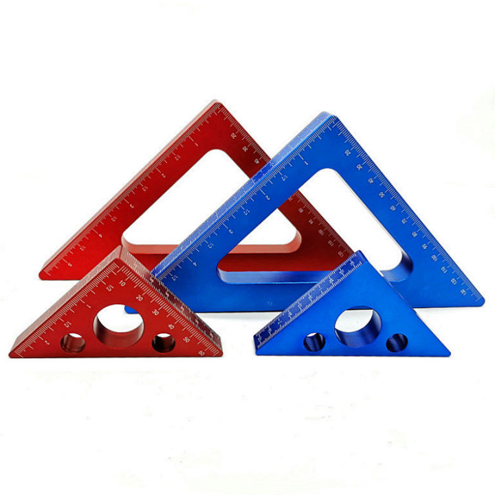 Thước Đo Góc Hợp Kim Nhôm 45 Độ Cho Chế Biến Gỗ Tam Giác Đế Chế & Hệ Mét Công Cụ Đo Vuông Của Thợ Mộc
