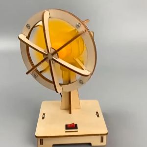 Quạt mini tự lắp ghép bằng gỗ DIY chạy pin tiểu có thể quay