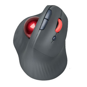 JOMAA | JOMAA Black/Red Ball Wireless Trackball Mouse for Computer Laptop Slient Click Office Mouse Bluetooth for iPad Tablet