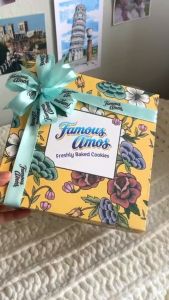 Famous Amos Round Tin + Box 270g Cookies - Wedding Engagement Hantaran Gift / Corporate / Event